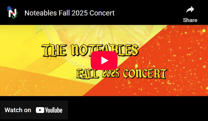 Noteables Fall Concert YouTube Thumbnail